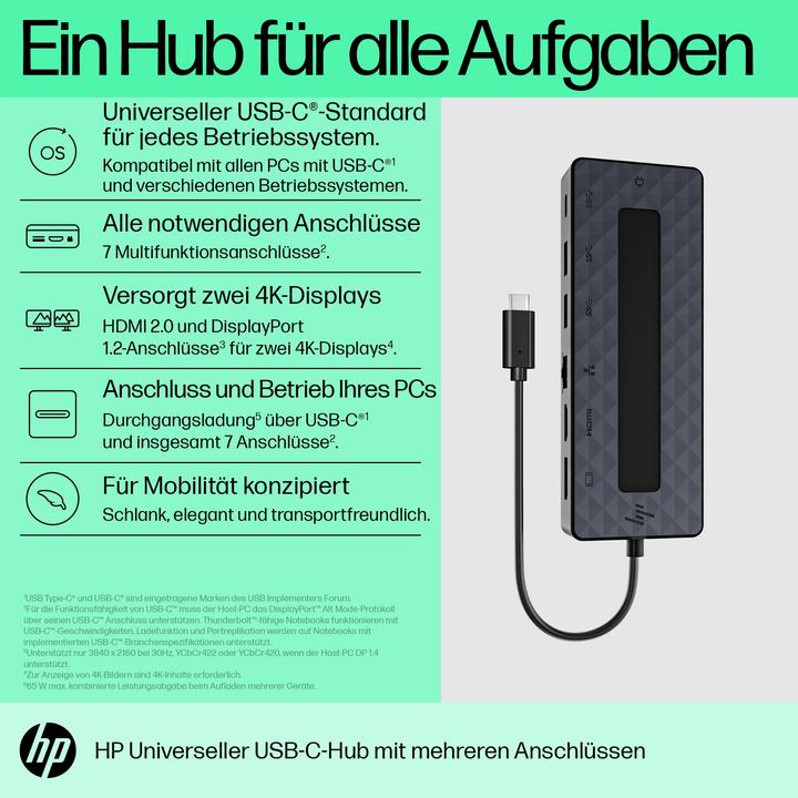 Produktbild HP Universal Multiport (USB-C, 3 Ports)