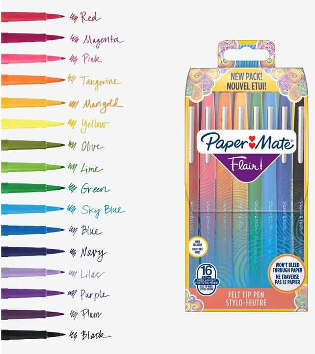 Actual product image Paper Mate Flair Set (Multicoloured, 16 x)