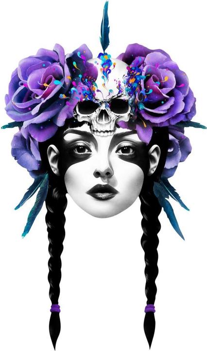 Produktbild Trenddeko New Way Warrior - Totenschädel (108 x 180 cm)