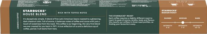 Nutritional values and ingredients Starbucks House Blend by Nespresso Medium Roasts (10 x Port.)