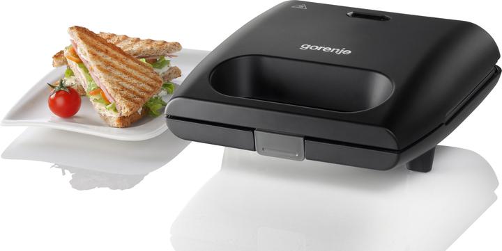 Actual product image Gorenje Mini sandwich grill - black- 700 W, infinitely variable temperature adjustment, non-stick coating