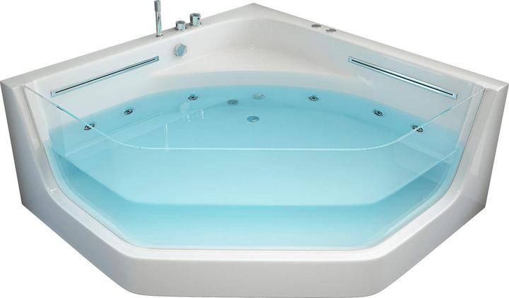 Home Deluxe Whirlpool bath INFINITY XL coloured light therapy - 150x150x55cm (150 cm, 150 cm)