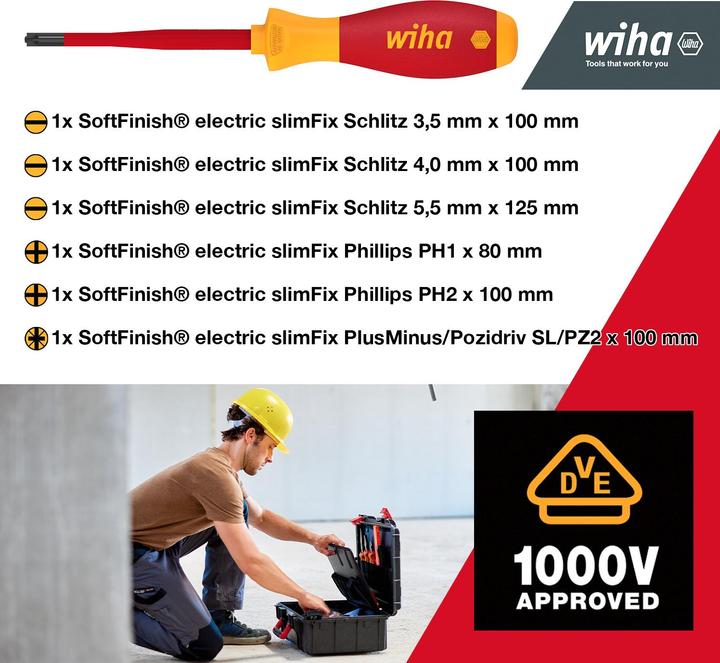 Image du produit Wiha Mallette à outils Basic Set L electric, 18 pièces (18 pièces)