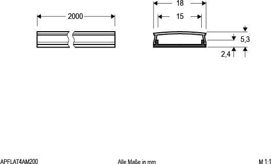 Image du produit EVN APFLAT4AM200 Profilé aluminium plat pliable 200cm