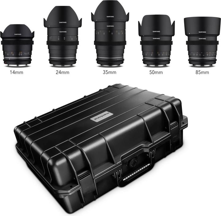 Actual product image Samyang MF 14/24/35/50/85 MK2 VDSLR case set Canon EF (Canon EF)