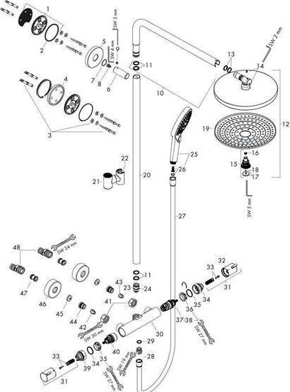 Produktbild hansgrohe Raindance Select S 300 2jet Duschsystem 2 Kopf/Köpfe Chrom