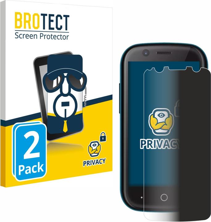 Productafbeelding BROTECT Anti-spionnetje privacyfolie Beschermfolie tegen blauw licht (2 Stuk, Unihertz Jelly 2)