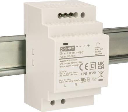Produktbild Rs Pro DIN-Schienen Netzteil, 90  264V ac, 12V / 4.5A 54W
