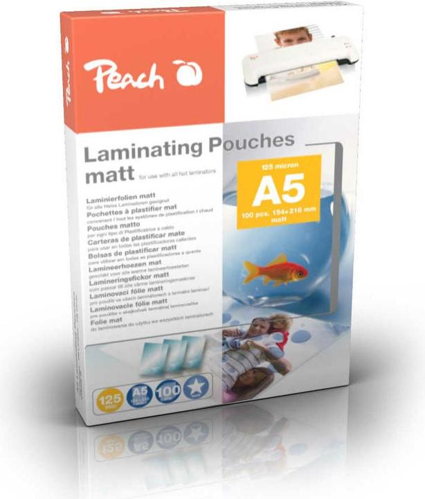 Image du produit Peach Films à plastifier A5 (154x216mm), 125mic, mat (A5, 100 pièce(s), 125 µm)