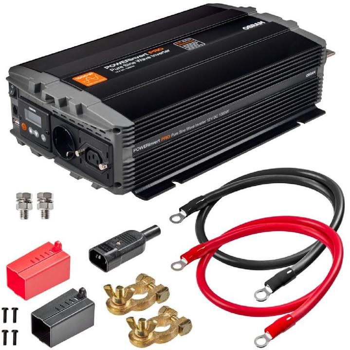Osram POWERinvert PRO Pure Sine Wave Inverter 12V DC 1000W RCD