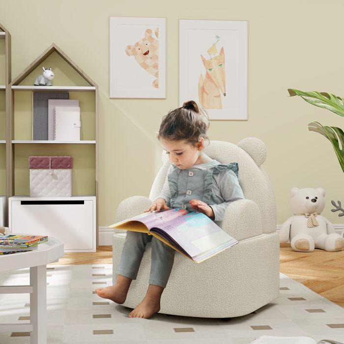 Image du produit Swisshandel24 Fauteuil enfant, canapé enfant, teddy fleece, forme ours, 1,5-3 ans, beige (Fauteuil pour enfants)