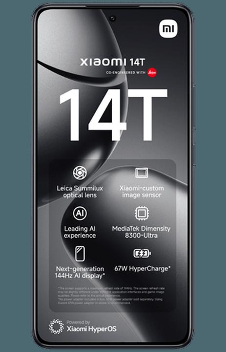 Productafbeelding Xiaomi 14T (512 GB, Titanium Zwart, 6.67", SIM + eSIM, 50 Mpx, 5G)