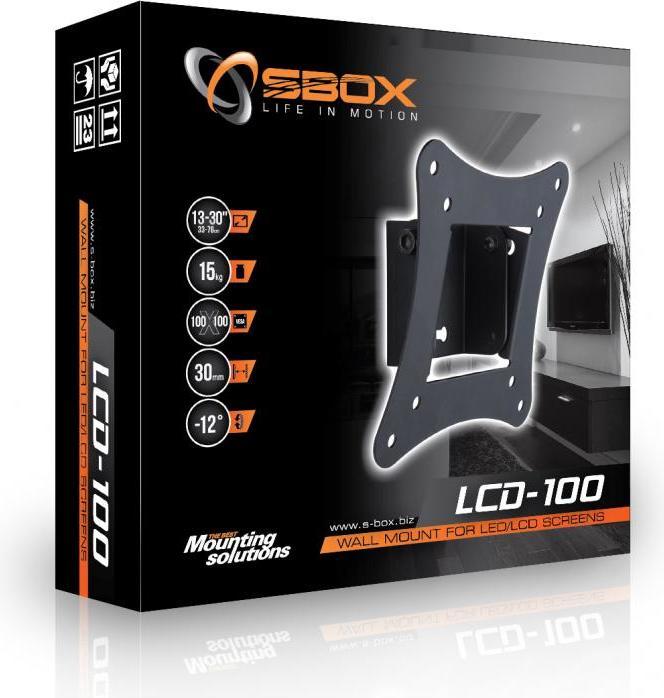 Produktbild Sbox LCD-100 Displaywandhalterung 33,02 - 76,20cm 13-30Zoll, Last 15kg, VESA 100x100, Wandabstand 30mm... (Wand, 30", 15 kg)