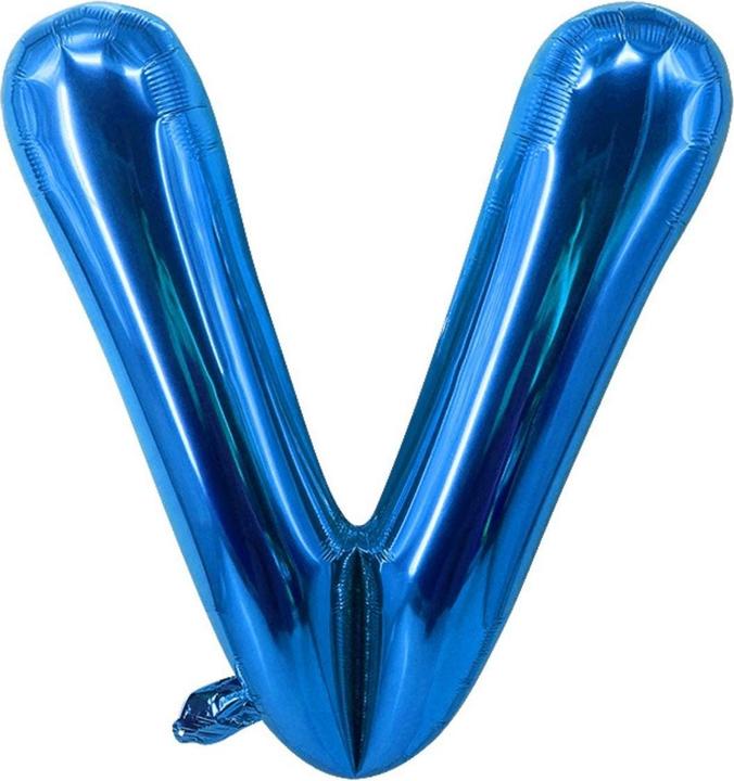 Produktbild Hermex Buchstabenballon V Blau Geburtstagsparty Ballon Folienballon 40cm (1 x)