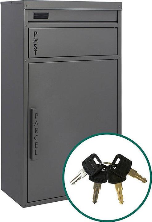 Actual product image SafePost 65 TIAMAT parcel box silver grey + 4 keys