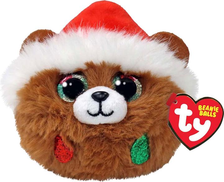 Actual product image Ty Teeny Puffies Christmas Bear Brown 10cm (10 cm)