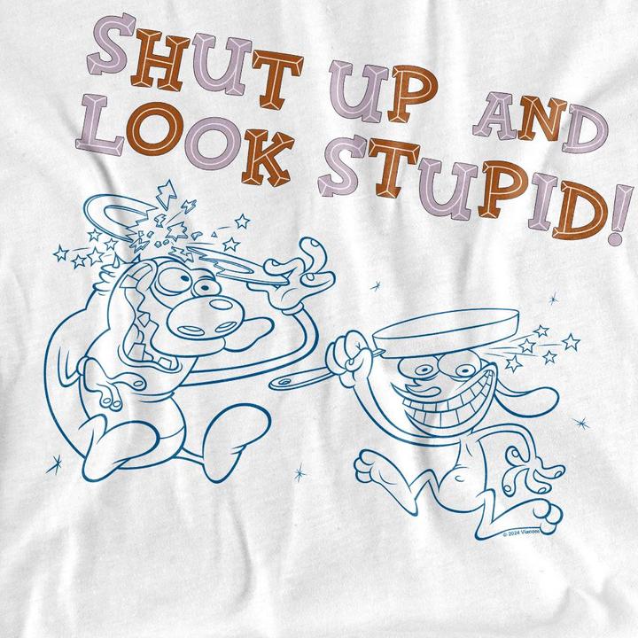 Immagine prodotto Ren & Stimpy Shut Up And Look Stupid! Maglietta Adulto Unisex (S)