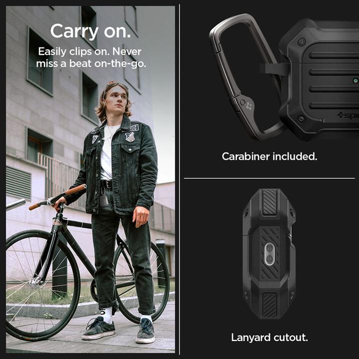 Actual product image Spigen TOUGH ARMOR MAG MAGSAFE Apple AIRPODS PRO 1 / 2 BLACK (Headphone bag)