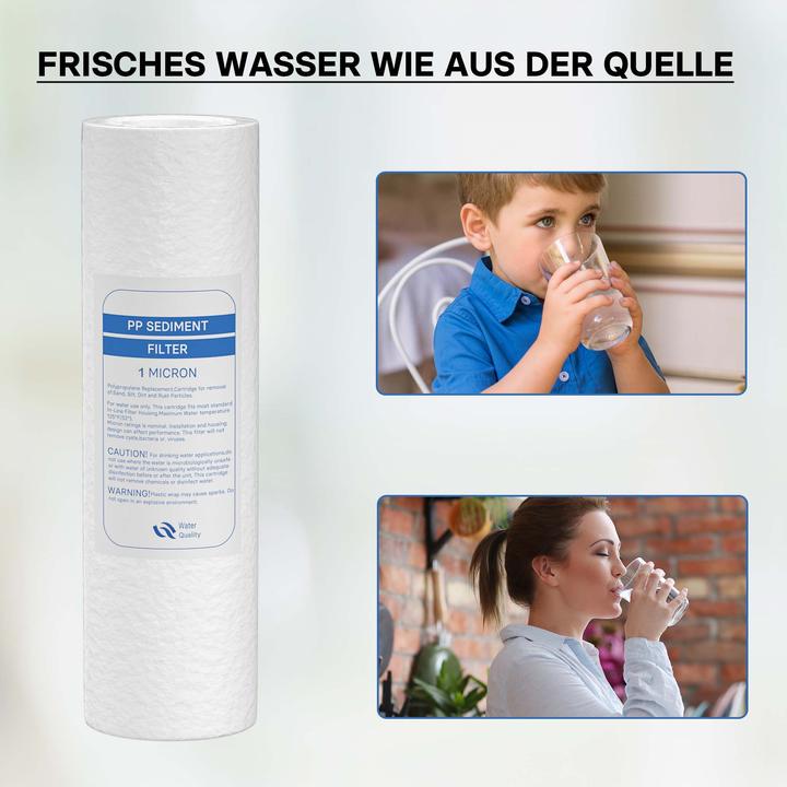 Image du produit Wiltec Naturewater PP Sedimentfilter 10" 254mm 1µ Ersatz Wasserfilter Trinkwasserfilter