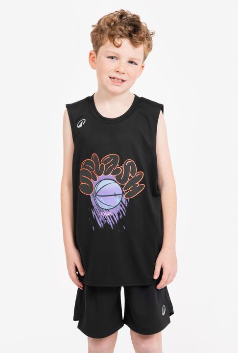 Kipsta Kids' Sleeveless Basketball Jersey TS500 Fast - Black