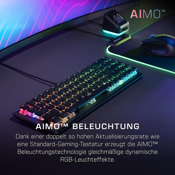 Actual product image Roccat Vulcan II Mini gaming keyboard, mechanical, linear keys, black (DE, Cable)