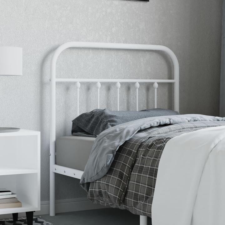 Actual product image VidaXL Kopfteil Metall Weiss 90 cm, Farbe: Weiss, Material (95 x 3 x 100 cm)