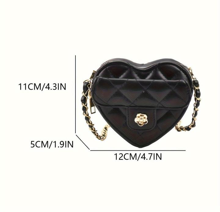 Produktbild Only-Bags.Store Herzförmige Mini-Kreuztasche, Mode bestickte PU-Ledertasche, niedliche trendige Accessoire