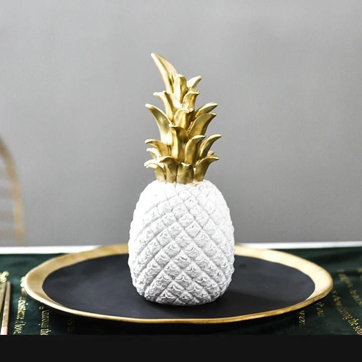 Image du produit Cbx Ananas Décoration Blanc Or 18cm
