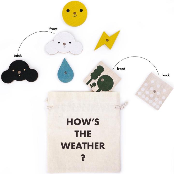 Actual product image Moon Picnic wooden weather station for kids (Vietnamese)