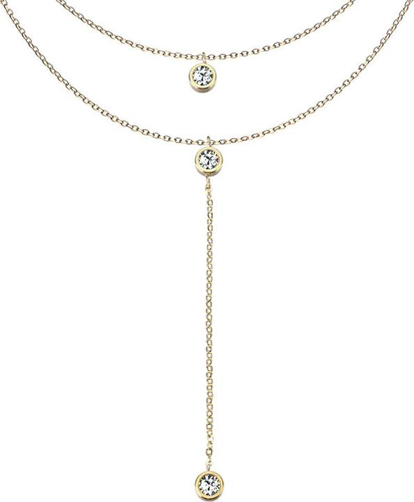 Produktbild Star Piercing Kette vergoldet Anhänger Kristall an Kette (ohne Messing, Chirurgenstahl 316L)
