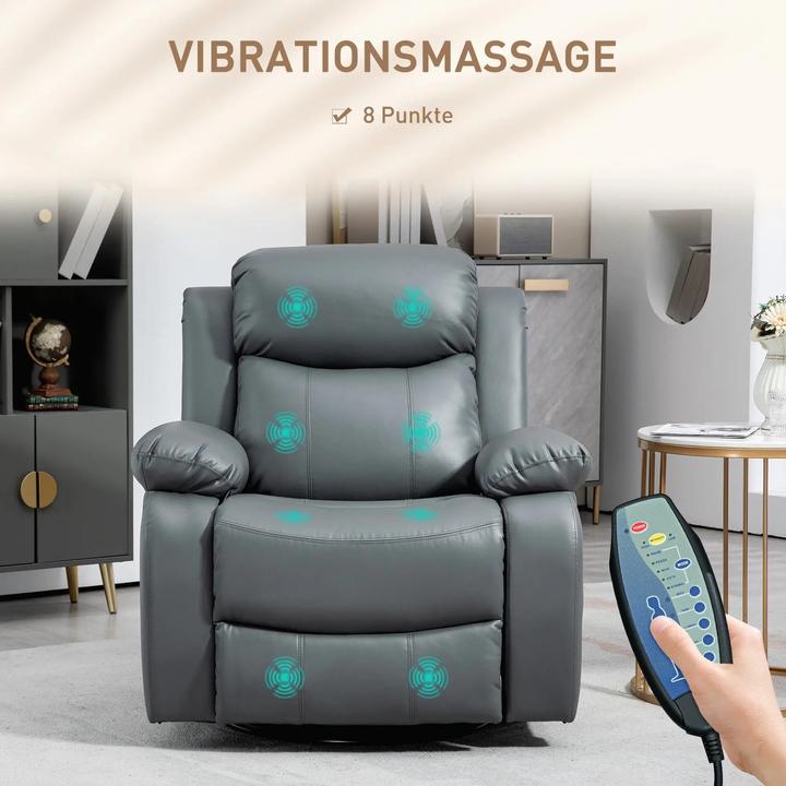 Immagine prodotto Swisshandel24 poltrona TV elettrica, con funzione massaggio, girevole a 360°, con 8 teste vibranti, funzione