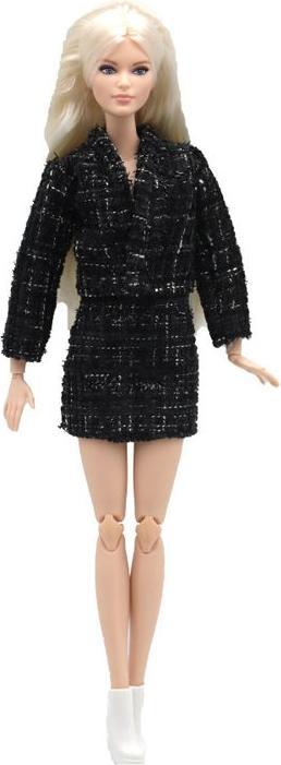 Produktbild Hermex Büro Mode Outfit für Barbie Puppen Office Collection Kleid Schwarz