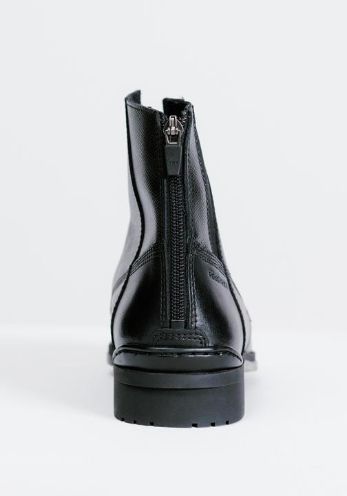 Image du produit Fouganza Boots d'équitation 500 lacées cuir femme noir (36)