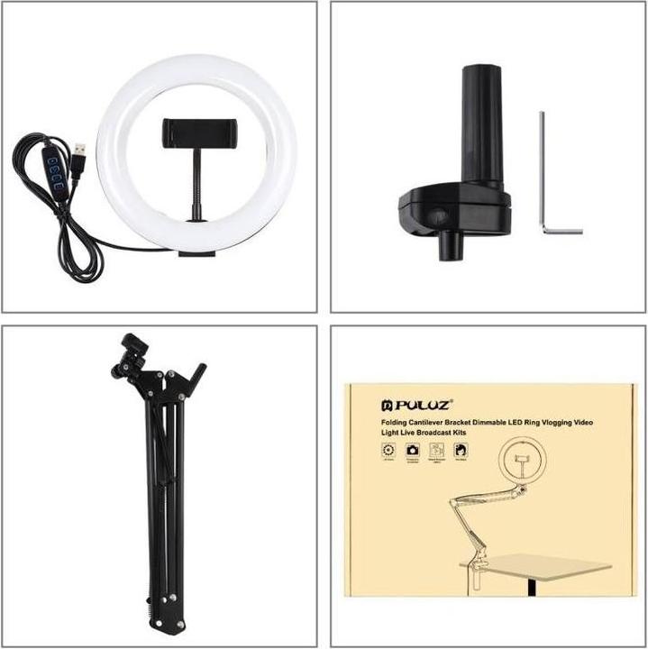 Produktbild Puluz Desktop arm stand with 20cm LED Vlogging Ring PKT3089B (Ringleuchte)