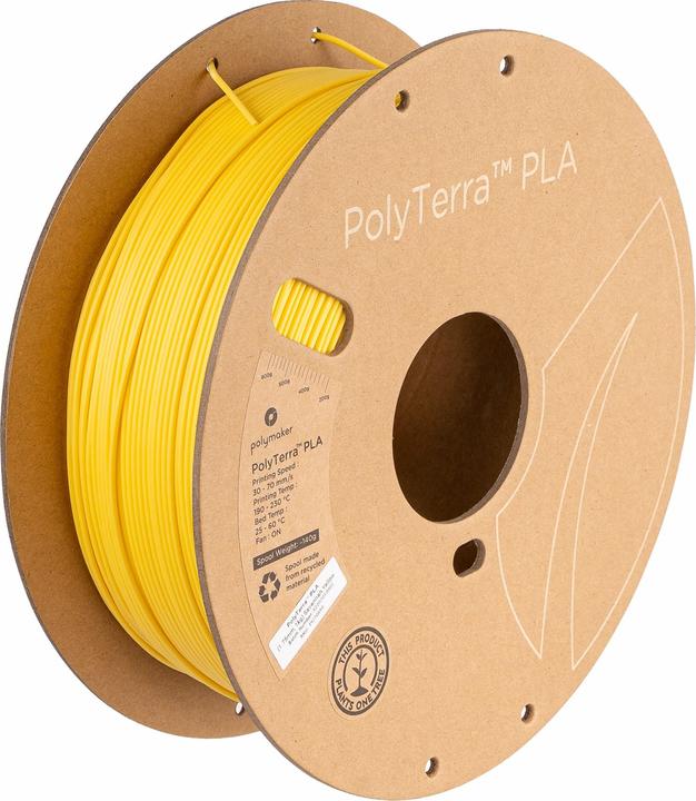 Actual product image Polymaker PolyTerra (PLA, 1.75 mm, 1000 g, Yellow)