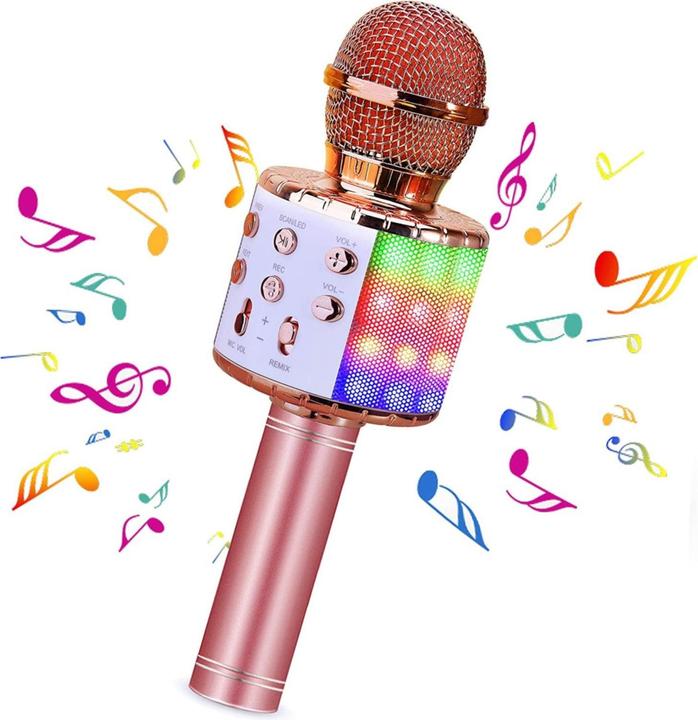 Produktbild Esmée Karaoke-Mikrofon mit Bluetooth, AUX & Lautsprecher – Roségold (iOS/Android)