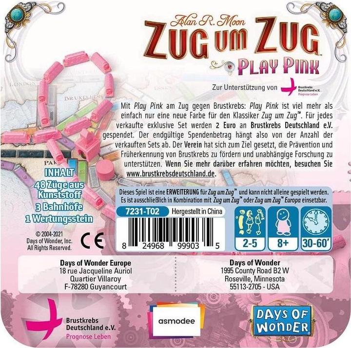 Produktbild Days of Wonder Zug um Zug-Play Pink (Deutsch)