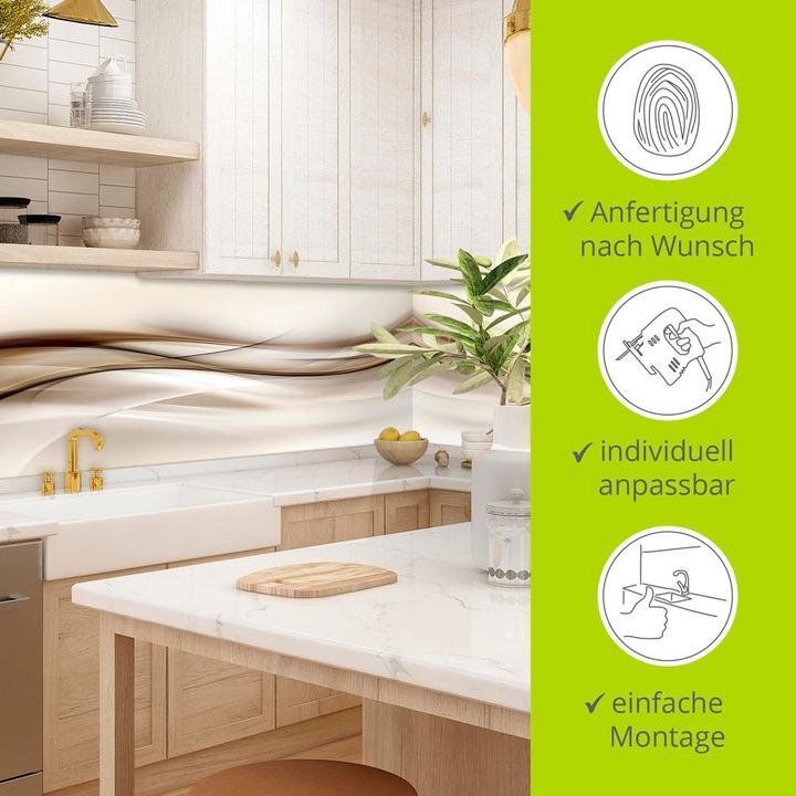 Immagine prodotto Artland Alzatina da cucina in alluminio Onda astratta marrone