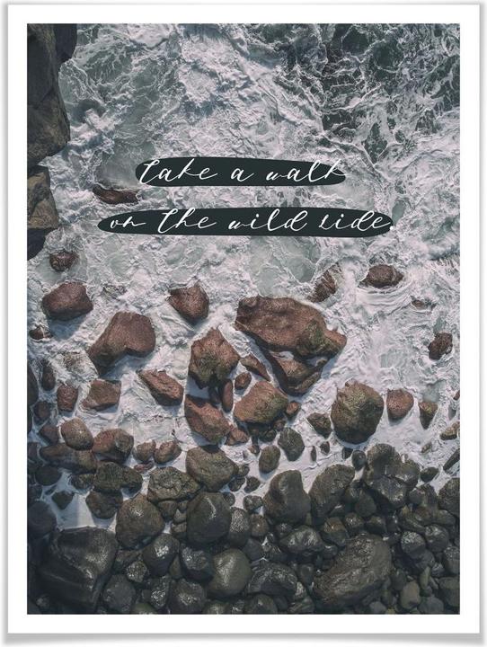 Actual product image Trenddeko Topographic world map - black and white (60 x 80 cm)