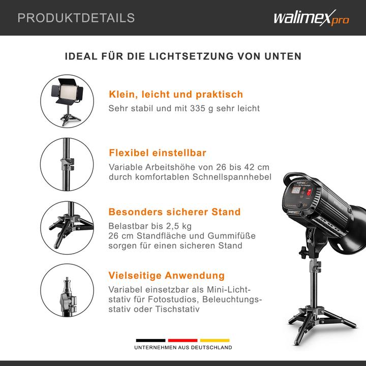 Image du produit Walimex Trépied de lampe 40cm (40 cm, 2.50 kg)