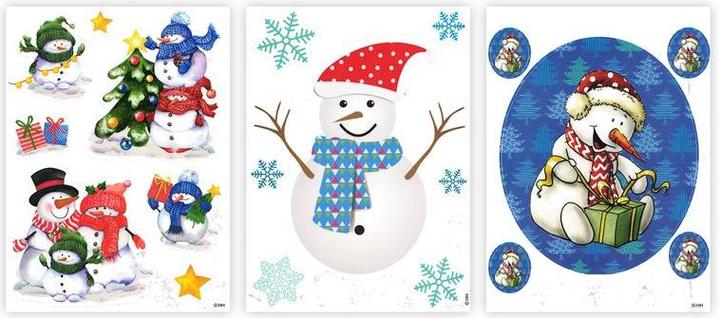 Produktbild Hermex 9er Set Fensterbilder Weihnachtsmotive Sticker Haftbild Fensterdeko