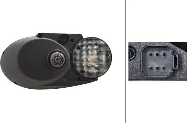 Actual product image Hella 18 Headlights right halogen 6-pin for CATERPILLAR