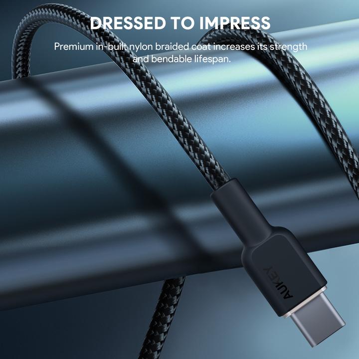 Image du produit Aukey Câble USB-C - USB-C, PD 60W, 1 m (1 m, USB 3.2 Gen 1)