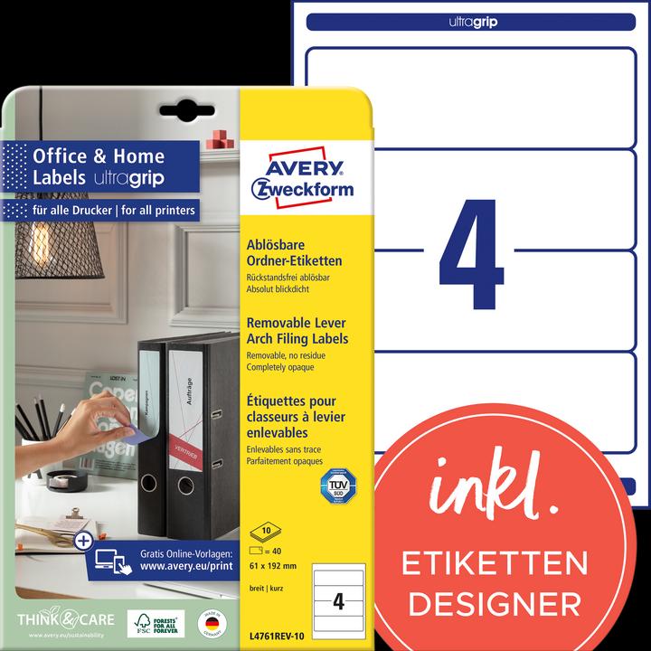 Actual product image Avery Folder labels, removable, home office, small pack