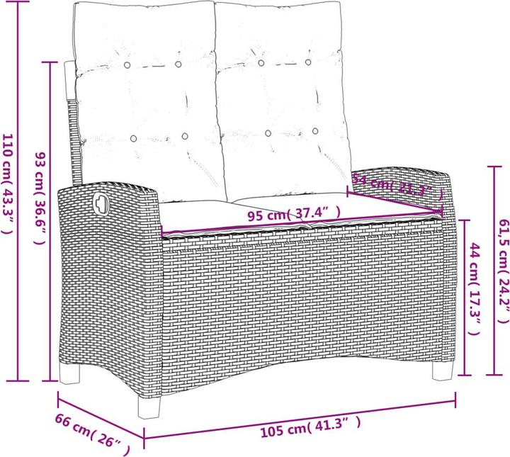 Produktbild VidaXL 10-tlg. Garten-Lounge-Set mit Kissen (55 cm)