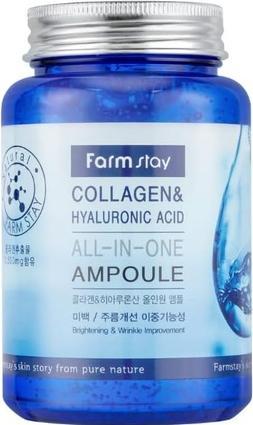 Farm Stay Ampoule au collagène et à l'acide hyaluronique tout-en-un (250 ml)