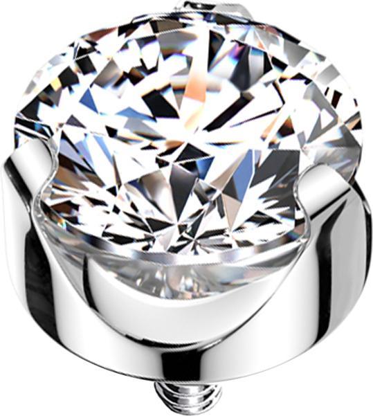 Produktbild Star Piercing Dermal Anchor silber flach Kristall silber gefasst (ohne Messing, Titan G23)