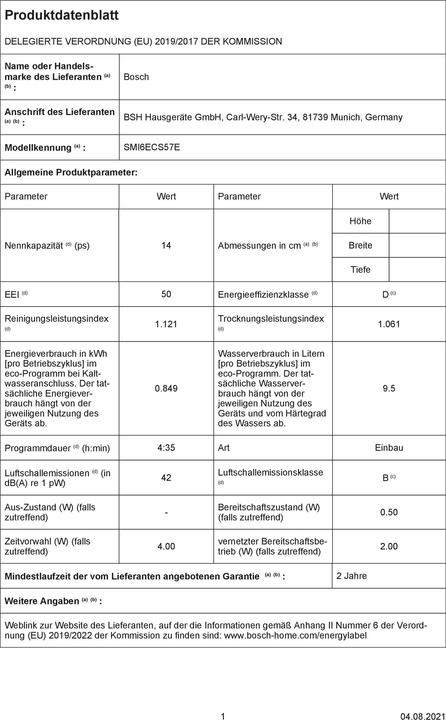 Produktbild Bosch Hausgeräte SMI6ECS57E