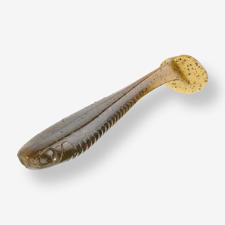 Produktbild Caperlan Gummifisch Yubari Fat Shad mit Lockstoff Green Pumpkin Black Flakes (7.50 cm)