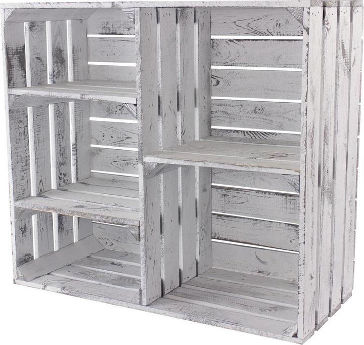 Produktbild Holz Zollhaus Regal Vintage Shabby, Weiss, 77 x 68 cm (34 x 68 x 77 cm)